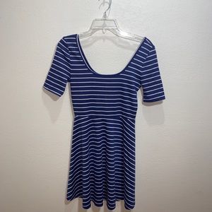 American Rag shift dress Sz S blue white strip lounge cozy